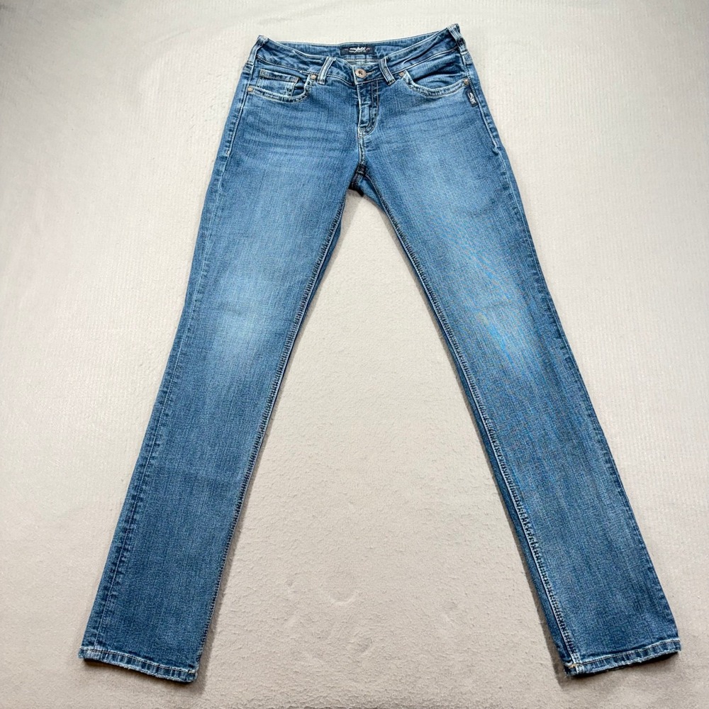 Silver Jeans Co Suki Straight Jeans Womens W29 L34 Blue Stretch Mid Rise